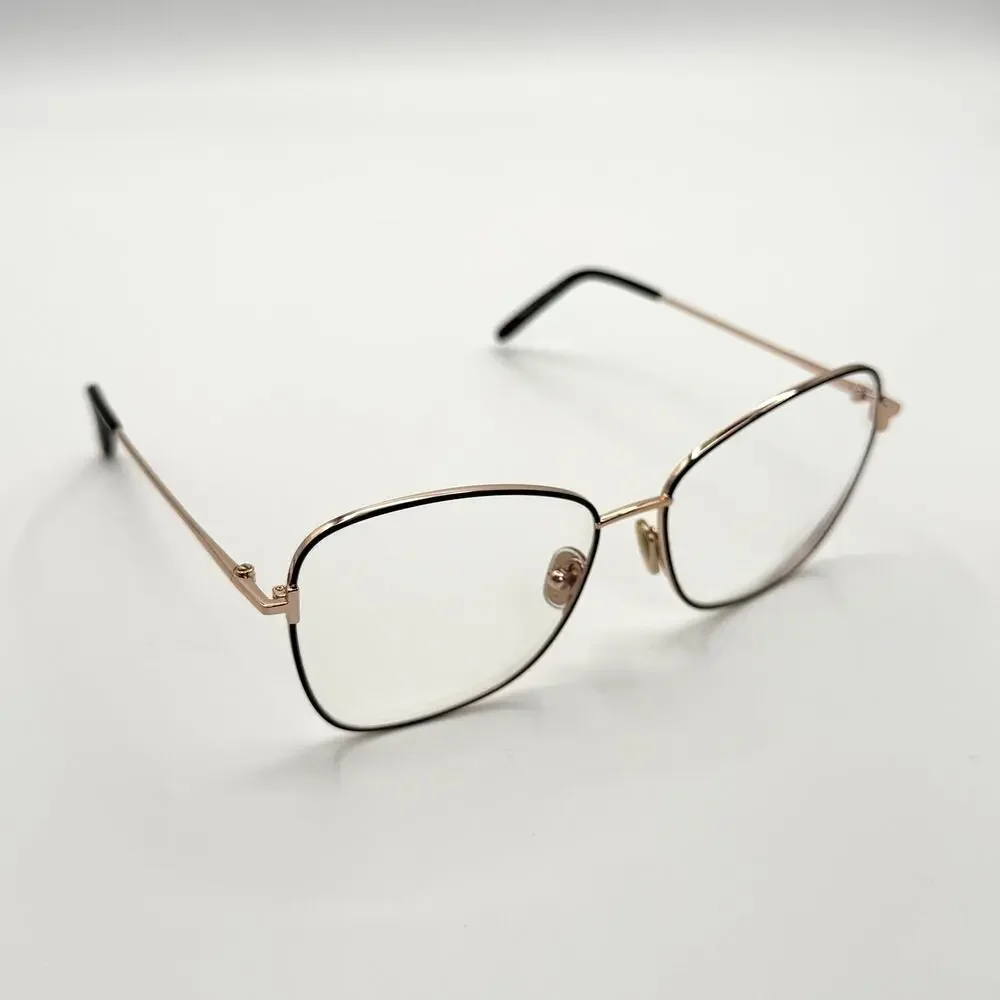 Tom Ford TF5906-B 001 Black Rose Gold Metal Cat-Eye Frames 55-15-140